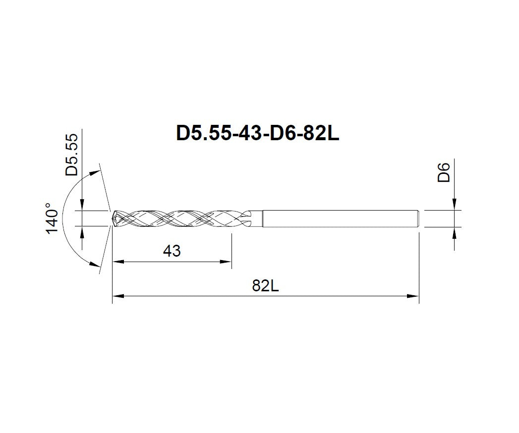Solid carbide twist drill 5xD universal
